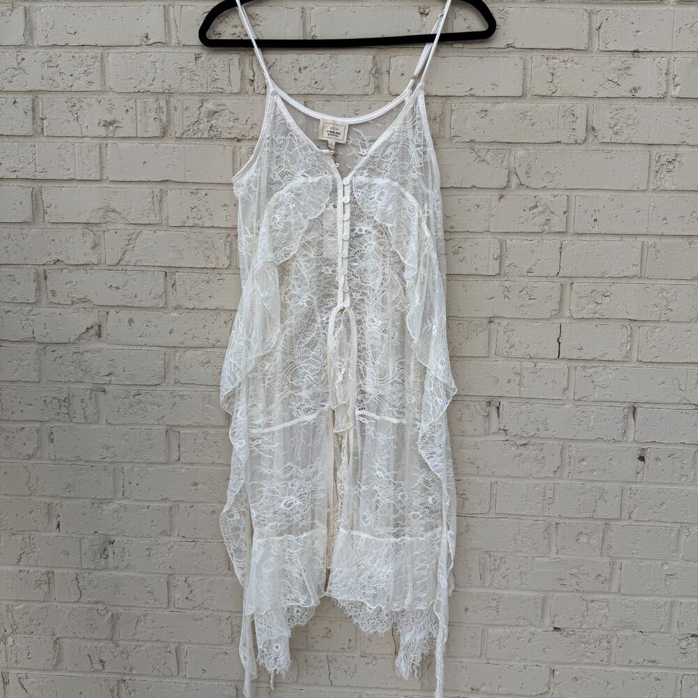 Sterling & Stitch Women's Lace Floating Angel Vest Top Top Cream Large Fairy